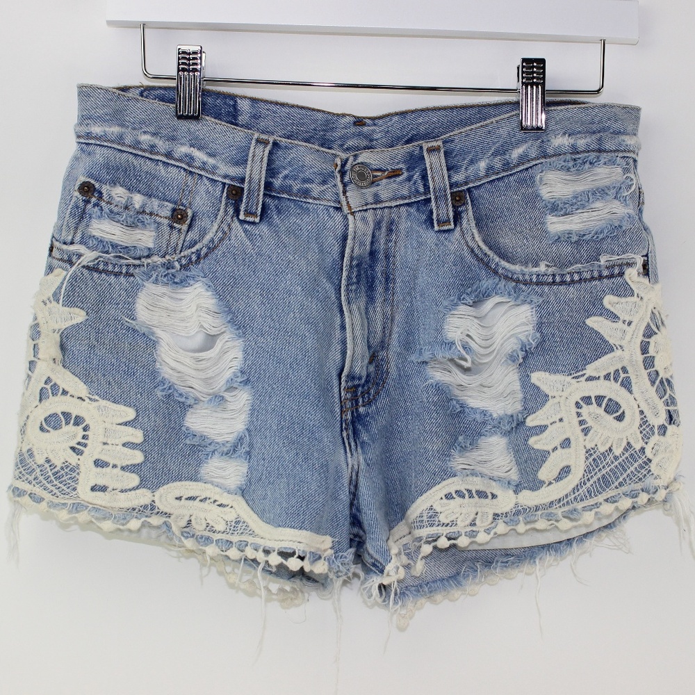 Furst Of A Kind Denim Distressed Destroyed Shorts